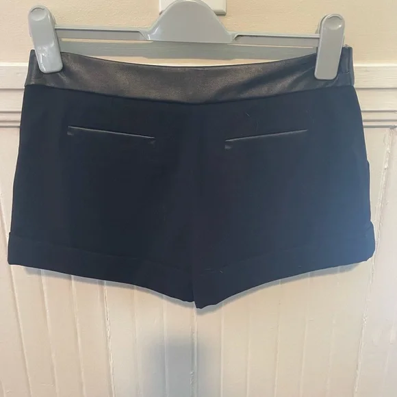 Forever 21, black shorts, with leather trim. Like new, excellent conditi… - Picture 2 of 4